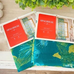 Opalhouse Vibrant Green Floral Sheer Curtains -2 panels 84’L